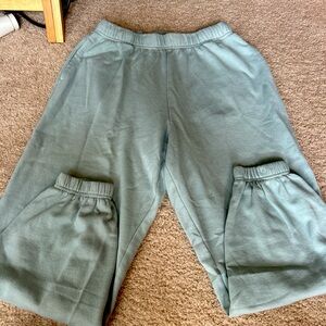 Garage sweatpants, light blue green, size medium